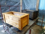 Drewniane donice ogrodowe modrzewiowe ozdoba dekoracja 