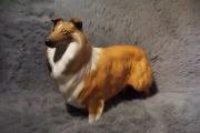owczarek szkocki, figurka sygnatura