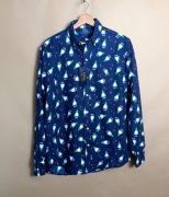 Polo Ralph Lauren koszula flanelowa męska L Slim Fit NOWA granatowa wzór