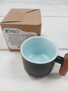 ERBO filiżanka do espresso czarna ceramiczna z drewnianym uchem 5 cm