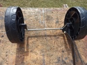 Einhell RASARRO 36/38 części fabrycznie nowe OŚ TYŁ Z KOŁAMI