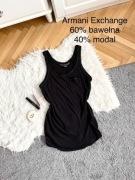 AX Armani Exchange S 36 czarny top łańcuchy rock