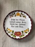 SMF Schramberg talerz ścienny 20 cm ceramika vintage Niemcy (B126)