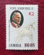 JP II - ZAMBIA 1991 - CHR. 161   K6-85/K2   PRZEDRUK CZERWONY RARYTAS !!!  