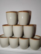 Tułowice kubki ceramiczne PRL 9 sztuk 