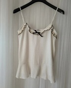 Rinascimento M L top damski bluzka na ramiącza jasny beż złotka nitka 