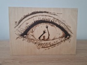Więzień oka, A4, sklejka (prezent, obraz, ozdoba, pirografia)