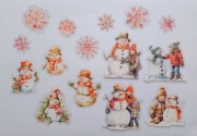 naklejki 15 szt holograficzne bałwanki dzieci różowe scrapbooking