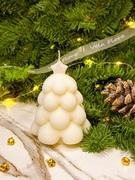 Świeczka choinka śnieżna podziękowania dla pracowników i klientów święta