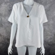 TU biała bluzka V-neck minimalistyczna rozmiar M 38