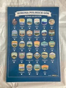 Korona Polskich Gór - Plakat turystyczny A3, wersja ciemna