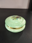 Piękna zielona szkatułka włoski alabaster 