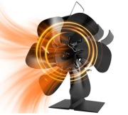 Wentylator Kominkowy Bezprądowy Czarny 6 Łopatek