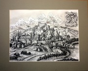 Kłodzko 30x40cm tusz ryciana + paspartu uwaga w opisie !