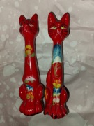 Dwa czerwone kotki, figurka kota x2