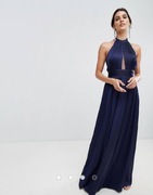 Granatowa suknia wieczorowa maxi