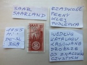 znaczki Mi 358 SAAR 1955r. Niemcy SAARLAND kasowane RZADKOŚĆ klej