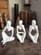 Komplet Figurek Dekoracyjnych "Trzech Myślicieli" 