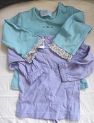 Dwie bluzeczki dla dziewczynki na 6-12 mcy (rozciągliwe)