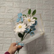 Bukiet kwiatów z włóczki 
