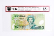Nowa Zelandia 20 dolarów z 2005 roku grading PCG Superb Gem UNC 68 PP 