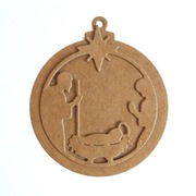 Scrapki Papierowe - Baza BOMBKA 2D Stajenka Żłóbek kraft.