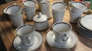 biały zestaw kawowy na 12 osób porcelana Wałbrzych