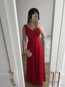 Suknia czerwona sukienka maxi długa na wesele