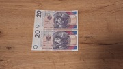 Banknoty UNC 20 ZŁ Seria:AS
