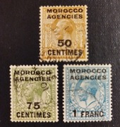 Kol.ang. MAROKO: 1925/26r. Mi 216 - 218. kas.