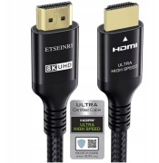 Etseinri 8K 4K HDMI Kabel 7.5M, Nylonowy oplot 48Gbps High Speed