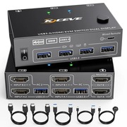 NAWEN USB 3.0 KVM Switch 2 komputery przełącznik HDMI KVM Dual