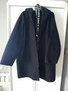 czarny damski płaszcz kardigan narzutka czarna damska z kapturem 40 42