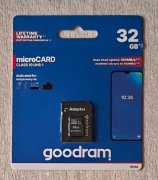 Karta Pamięci GoodRam 32GB + Adapter / NOWA / 100MB/s