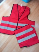 2 nowe czerwone kamizelki odblaskowe - roz. Xl