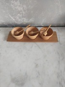 Vintage drewniany zestaw do przypraw chyba Cepelia