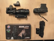 Zestaw Acog Rhino + EoTech 551 + MAWL C1 celownik + kolimator + latarka