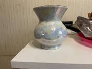Wazon porcelanowy Bogucice, PRLszkliwo iryzowane(lustro), sygnowany