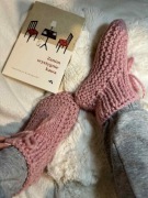 Kapcie skarpetki z wełny robione na drutach handmade