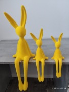 Zajączki Wielkanocne flokowane siedzące 