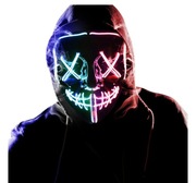 Ledowa maska na twarz czarna przebranie