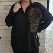 Freestyle rasowa koszula z wiskozy panterka oversize 46 48 50
