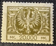 POLSKA Fi.173*, 1924r. - Duży orzeł na tarczy barokowej