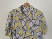 Koszula żółta w kwiaty Zara wiskoza i len M