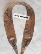Szeroki pasek pas SKÓRA NATURALNA wąż snake print WIĄZANY premium Italy