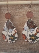 Kolczyki ze skóry ekologicznej,wiszące łezki,retro,boho