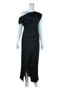 River Island czarna sukienka maxi wieczorowa one shoulder S 