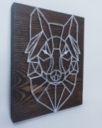 Wilk Obraz String Art Rękodzieło 25x20cm