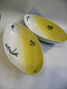 Dwa duże żółte półmisek misa patera ceramika, jak nowe + gratis