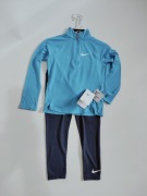 Nowy komplet sportowy Girls Nike Dri-Fit/ Bluza1/2zip+ leginsy/ 110 /116 cm